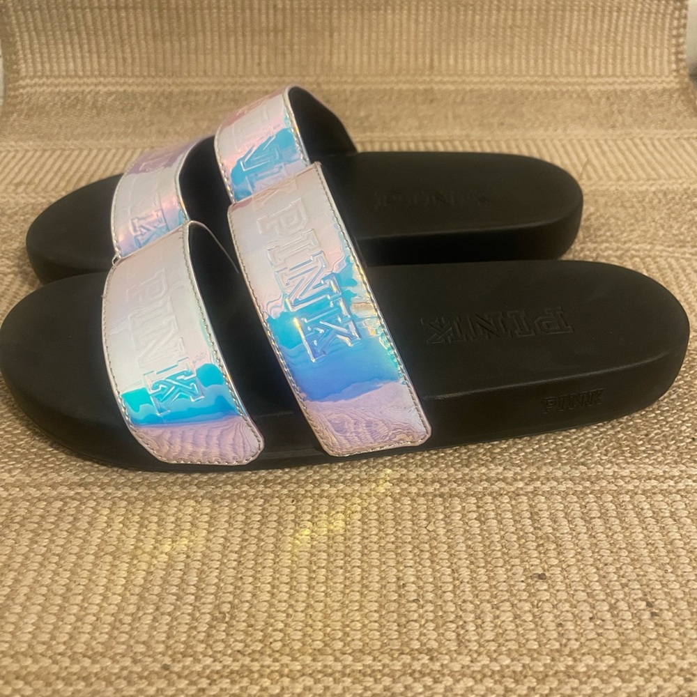 Victoria Secret PINK metallic slides